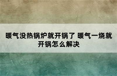 暖气没热锅炉就开锅了 暖气一烧就开锅怎么解决